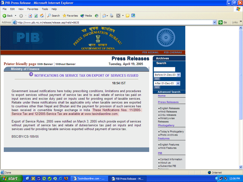 PIB Clipping